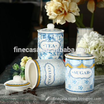 800CC Elegant Fine New Bone China Tea Coffee Sugar Canisters of New Classic
